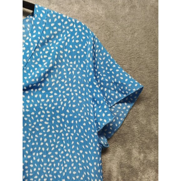 Women Mini Dress Dropped Waist V-neck Button Front Closure US SIZE 10 - Picture 6 of 14